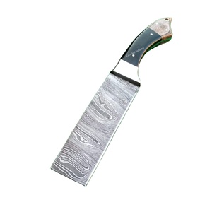 Cuchillo Nakiri de Chef de Damasco hecho a mano de alta calidad, mango de madera y resina, cuchillo de Chef de cocina afilado con Funda de cuero - Product Image 1