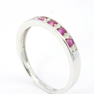 Bán buôn 18K vàng trắng kim cương nữ thanh lịch cao cấp sang trọng kim cương cổ điển <span class=keywords><strong>Ruby</strong></span> Nhẫn - Product Image 2