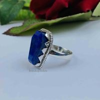 Bague Statement Cercueil en Argent Sterling 925 avec Améthyste Naturelle de Haute Qualité Sertie en Sceau, Faite à la Main, Bijoux pour Femme
