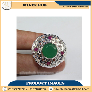 925 Sterling <b>Silver</b> Statement <b>Ring</b> Natural <b>Emerald</b> Gemstone <b>Silver</b> <b>Ring</b> for Women Handmade Solid <b>Silver</b> <b>Emerald</b> Green Stone <b>Ring</b> - Product Image 2