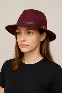 Chapeau Fedora unisexe italien en feutre de laine Ceinture de haute qualité Confortable Formel Business Casual Pêche Réglable Prix de gros - Product Image 2