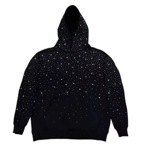 Sudadera con Capucha de Algodón Grueso para Mujer, con Diamantes de Imitación de Colores Personalizados, Cierre de Cremallera, Bordado 3D en la Parte Delantera - Product Image 1