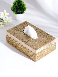 Boîte à mouchoirs en bois MDF pour table à manger offrant un attrait esthétique naturel avec un design fonctionnel moderne - Product Image 3