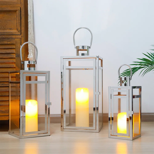 Lanterne en métal de la meilleure qualité, lanterne à bougie en argent pour les événements de mariage et la décoration de la maison, lanterne hautement finie - Product Image 2