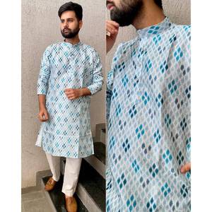 Pijama de Kurta indio tradicional de moda para hombres de manga larga de seda Achkan Sherwani funciones de bodas y ropa de fiesta 2025 - Product Image 4