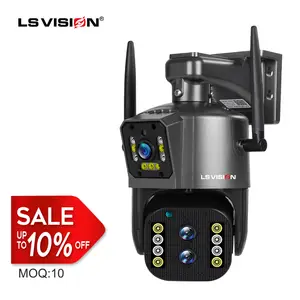 LS VISION 8MP 4K IP kamera WiFi güvenlik güvenlik kamerası çok Lens renkli gece görüş 10X optik Zoom açık gözetim kamera