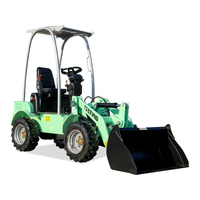 Tout nouveau 480kg Mini pelle de jardin ferme Compact 1000kg petite chargeuse sur pneus à batterie au Lithium électrique avec toit