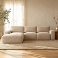 Canapé sectionnel compressé sous vide, revêtu de tissu, gain de place, avec chaise longue, 269 x 175 x 59 cm, pour salon