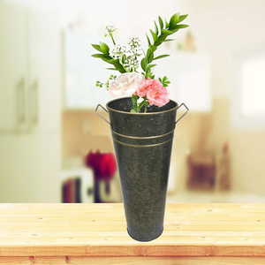 Maceta de Metal negro de estilo moderno con soporte de Metal dorado, macetas decorativas, suministros de jardín para colgar en el suelo, venta al por mayor - Product Image 3