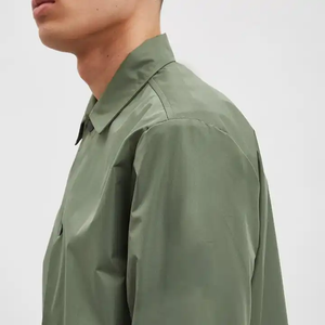 100% Polyester Men's Long Sleeve Button <b>Coach</b> Jacket Custom Logo Lightweight Windbreaker Streetwear Outdoor Breathable Print - Product Image 4