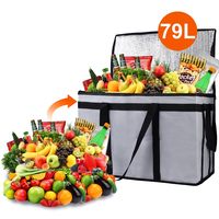 Sac isotherme avec fond rigide pour les trajets en covoiturage, sac isotherme pour les courses, les aliments, les boissons, adapté à la plage, aux pique-niques et à l'extérieur