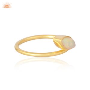 Marquise Shape Ethiopian <b>Opal</b> Gemstone <b>Ring</b> Beautiful Handmade 9k Solid Gold <b>Ring</b> Jewelry Manufacturer - Product Image 3