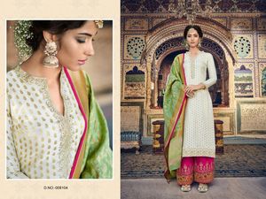 Venta caliente de las mujeres Salwar Kameez diseño exclusivo respetuoso con el medio ambiente directo Surat otoño bordado Midi ropa de fiesta Natural - Product Image 3