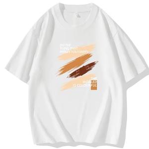 เสื้อยืดฮิปฮอปสำหรับผู้ชายโอเวอร์ไซส์สำหรับผู้ชายเสื้อยืดคอกลมทำจากผ้าฝ้าย100 - Product Image 2