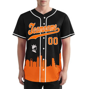 Venta al por mayor personalizado de los hombres de secado rápido de malla de gran tamaño uniforme de béisbol Unisex Streetwear Jersey de béisbol sublimación personalizada - Product Image 4