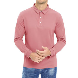 <b>Men's</b> <b>Long</b> <b>Sleeve</b> for <b>Shirt</b> Terry 100% Cotton Casual <b>Pink</b> Customized Pocket Wholesale - Product Image 2