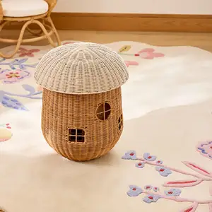 Schöner Pilzaufbewahrungskorb für Kind | Schönes Spielzeug-Aufbewahrungskorb, Wäschekorb für Wohnzimmer Schlafzimmer Kinderzimmer 100 % Naturmaterialien