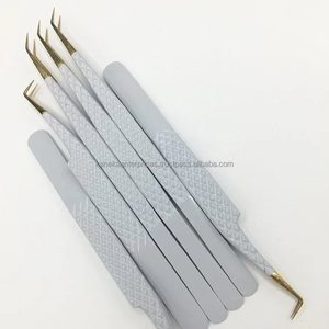 Pinces à épiler professionnelles pour extensions de cils en gros, type L, acier inoxydable 3D, logo personnalisé, toutes les couleurs pour utilisation en salon - Product Image 6