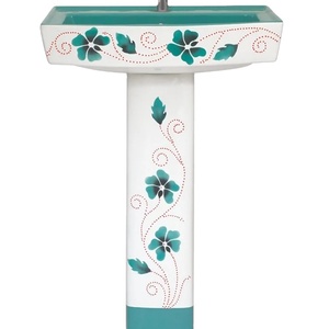 Lavabos de lavabo Vitrosa de Venta caliente con precio de lavabo de baño de pedestal de moda elegante - Product Image 1