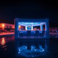Piscine gonflable de jardin en PVC, bar flottant pour adultes, tente de fête, sièges de bar de jardin, lumières, couleur et taille personnalisées