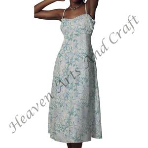 Nuevo Boho algodón bloque de mano impreso Spaghetti Strap vestido Floral sin mangas estilo indio Casual Spaghetti Strap vestido hecho a mano - Product Image 2