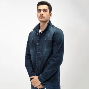 Chaqueta Vaquera Casual para Hombre, Color Azul Claro de Moda, 2 Bolsillos en el Pecho, Nuevo Diseño, Material de Alta Calidad para Invierno, Estilo Urbano - Product Image 4