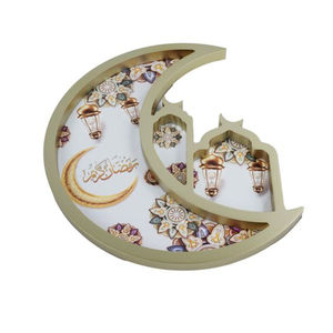 Plateau de service en argenterie avec poignée en forme de feuille Accessoires du festival du Ramadan pour la maison et les ustensiles de cuisine Organisateur - Product Image 5