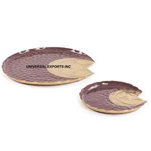 Bandeja de chocolate chapada en oro Bandeja de chocolate de lujo decorativa de forma redonda Bandeja de chocolate decorativa de Venta caliente - Product Image 4