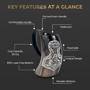 Premium rústico Animal pulido cuerno taza hecha a mano Natural ecológico Drinkware Durable elegante taza para café té whisky Bar - Product Image 2