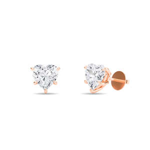 Lab-Grown Diamond <b>Heart</b> Cut Earring <b>Tops</b> 1 Carat by ATYANTA JEWELS - Product Image 5