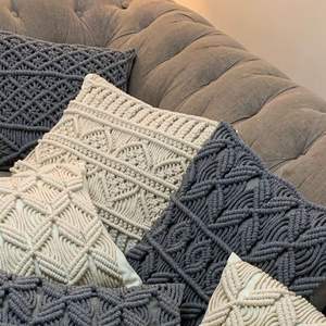 Funda de Almohada Rectangular Tejida a Mano de 30x50cm 50x50cm, 100% Algodón, Estilo Boho, Lavable, para Uso en el Hogar y Hoteles - Product Image 1