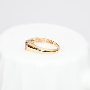 Anillo en forma de corazón de oro macizo de 14K y 18K con piedra natural, regalo de boda minimalista certificado por IGI para mujer, joyería fina hecha a mano - Product Image 5