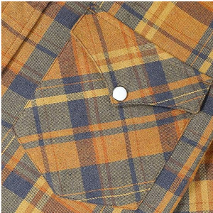 Meilleure vente Chemise en flanelle à manches longues pour homme boutonnée en tissu de coton et de soie Tailles de support pour personnes de grande taille Respirant - Product Image 4