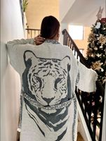 Vente en gros Kimono de style bohème en coton indien imprimé tigre Maxi peignoir vêtements de nuit Robes de nuit faites à la main Robe Kimono