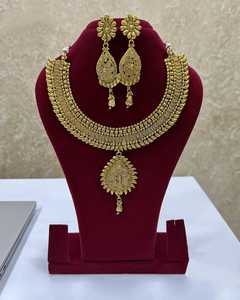 Antique Gold Jewelry Set Classic Necklace Set Bridal Necklace and <b>Long</b> <b>Earrings</b> <b>for</b> Weddings Parties Engagements <b>For</b> <b>Women</b> - Product Image 2