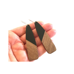 ต่างหูไม้เรซินทางเรขาคณิตเครื่องประดับแฟชั่นต่างหูไม้ของขวัญขายดีเครื่องประดับแฟชั่น - Product Image 5