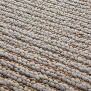 Alfombra Tejida a Mano de Lana Escandinava, Alfombra de Lana Gruesa con Lazos, Alfombra de Lana Acolchada para Pasillo, Diseño Abstracto Kilim, Hecha a Mano - Product Image 4