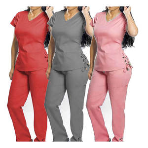 Uniformes de gommage tricotés médicaux classiques Les infirmières portent un ensemble de gommage de haute qualité en gros fabriqué au Pakistan sur mesure - Product Image 5