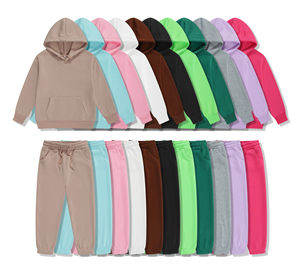 Chándal con capucha de invierno informal para niños, logotipo personalizado, conjunto de pantalones de chándal y sudadera con capucha de algodón 100%, ropa para niños - Product Image 1