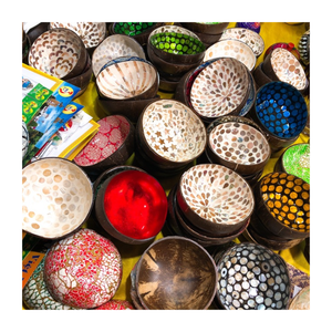 Vente en gros de coquille de noix de coco naturelle vietnamienne bol de coquille de noix de coco naturelle parfaitement polie saladier bol de noix de coco cuillère et fourchette - Product Image 1