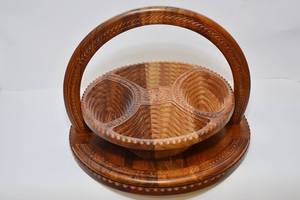 Collapsible Wood <b>Baskets</b> Folding Wooden <b>Basket</b>, Collapsible Bowl Wooden Spring <b>Basket</b>, Pakistan Woodcraft Folding <b>Basket</b> - Product Image 2