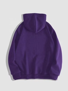 Sudadera con Capucha Unisex para Hombre, Color Morado, con Cierre, Corte Regular, Estilo Casual, Tejido French Terry, Color Sólido, para Otoño - Product Image 2