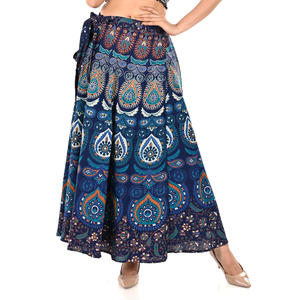 Ethnic Style Cotton Wrap Around Knee Length <b>Skirt</b> - Product Image 5