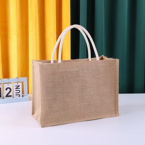 Sac fourre-tout en toile de jute pliable et écologique imprimé de logo personnalisé Carto en toile de jute - Product Image 6