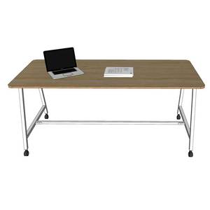 Table de réunion moderne minimaliste en contreplaqué 180x80cm Système FOS FOS008 avec pieds en fer - Product Image 3