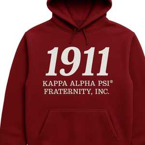 Sweat à capuche brodé pour homme Kappa Alpha Psi Nupe 1911, coton premium, pull rouge vif, lettres en relief, vêtements de fraternité grecque - Product Image 4
