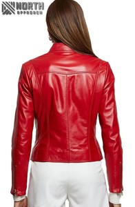 Chaquetas de cuero puro originales para mujer de diseño moderno de alta calidad 2025, chaqueta de piel de oveja auténtica para mujer, chaqueta de cuero personalizada - Product Image 5
