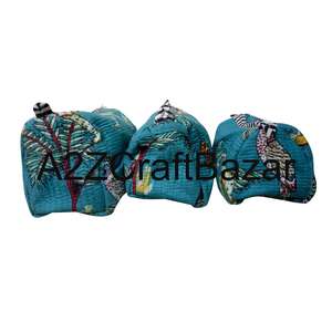 Sacs à cosmétiques en tissu 100 % coton écologiques, fermeture éclair à pompon, design tendance, réutilisables, durables, légers - Product Image 2