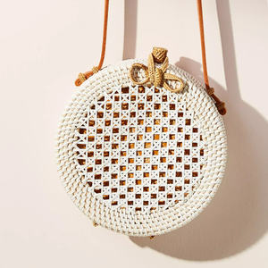 Sac cabas rond en rotin, meilleur prix, sacs à main tissés à la main, essentiels pour femmes, sacs à main en fibres naturelles - Product Image 2