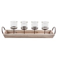 Porte-bougie en bois classique au design intemporel pour la décoration traditionnelle et moderne de la maison et du bureau